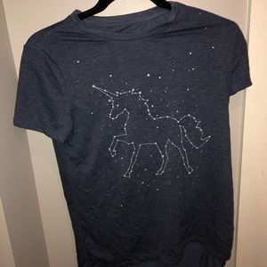 Dark blue unicorn constellation tee